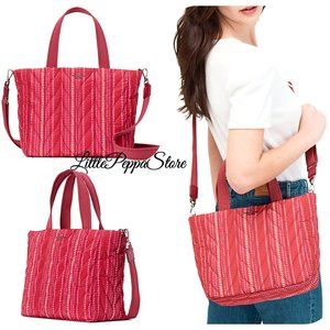 KATE SPADE QUILTED NYLON ELLIE HEART SMALL TOTE